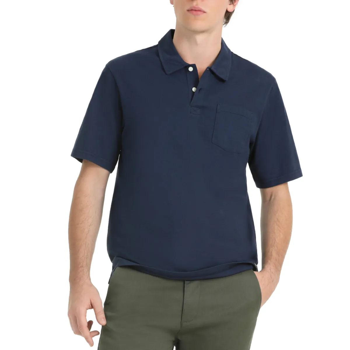 DOCKERS - Polera Hombre Polo Pocket Regular Fit Azul Dockers