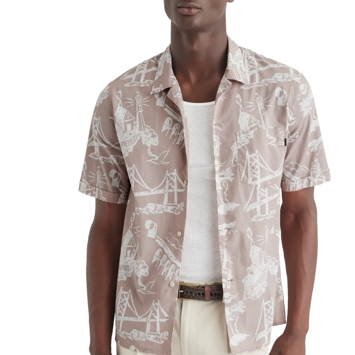 DOCKERS - Camisa Hombre Camp Regular Fit Fawn Dockers