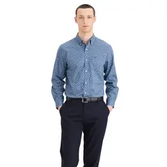 DOCKERS - Camisa Hombre Sig Stain Defender Classic Fit Bluefin