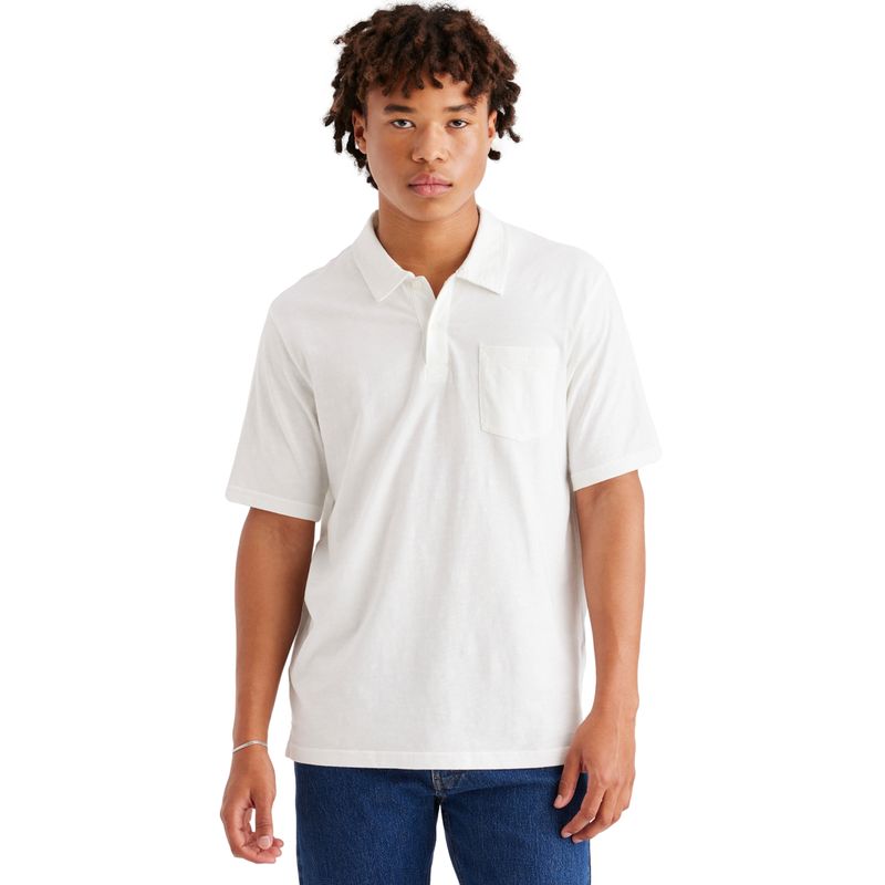 DOCKERS - Polera Hombre Polo Pocket Regular Fit Blanca Dockers
