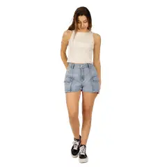 DIVINO JEANS - Short Avril II Bolsillos Celeste