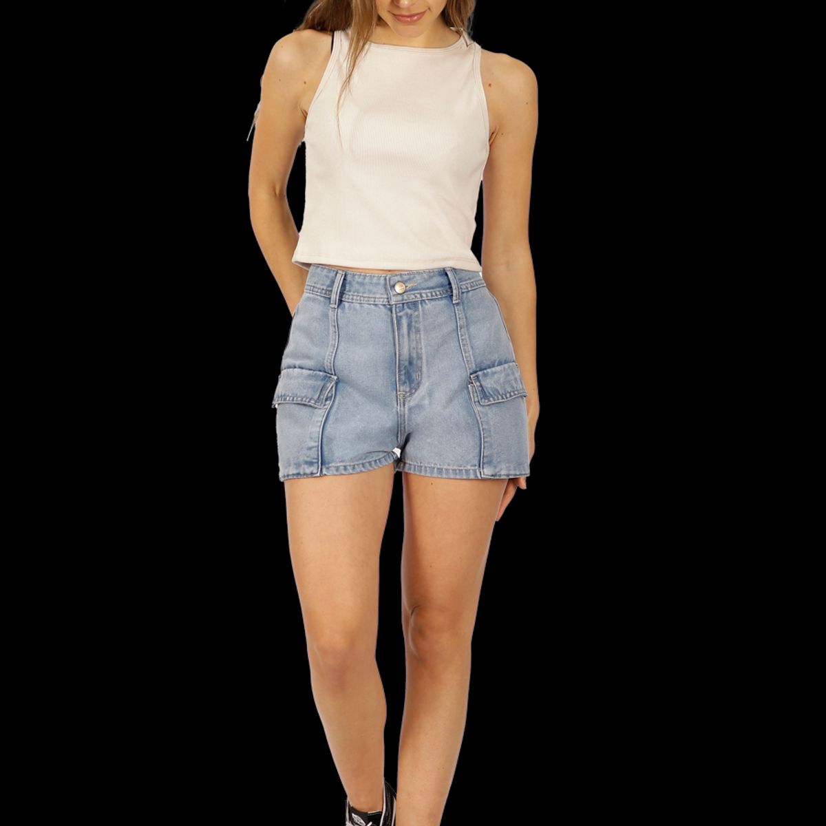 DIVINO JEANS - Short Avril II Bolsillos Celeste Divino Jeans
