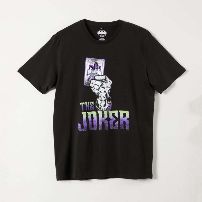DC COMICS - Polera Manga Corta Hombre The Joker Negro DC Comics