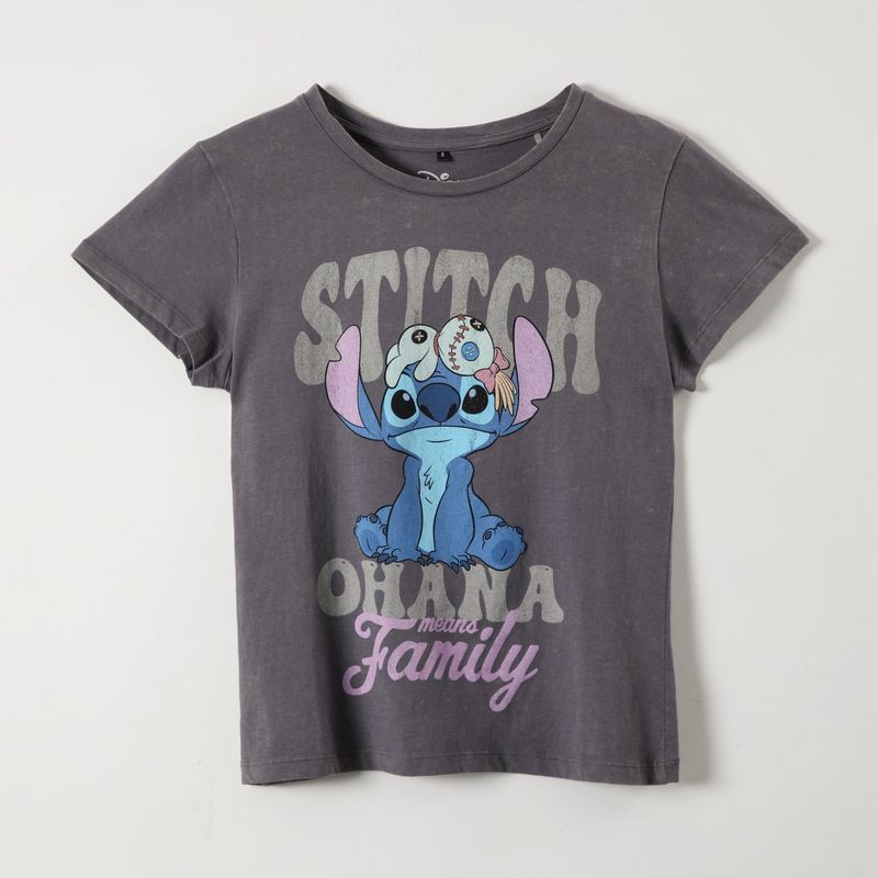 DISNEY - Polera Manga Corta Mujer Lilo & Stitch Negro Disney
