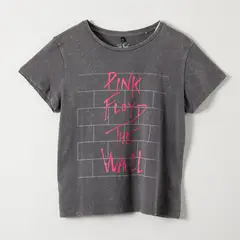 PINK FLOYD - Polera Manga Corta Mujer The Wall Negro