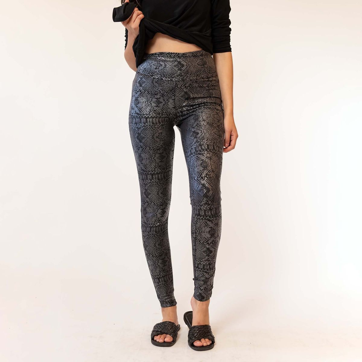 NATALIA SEGUEL - Calza Animal Print Gris Natalia Seguel