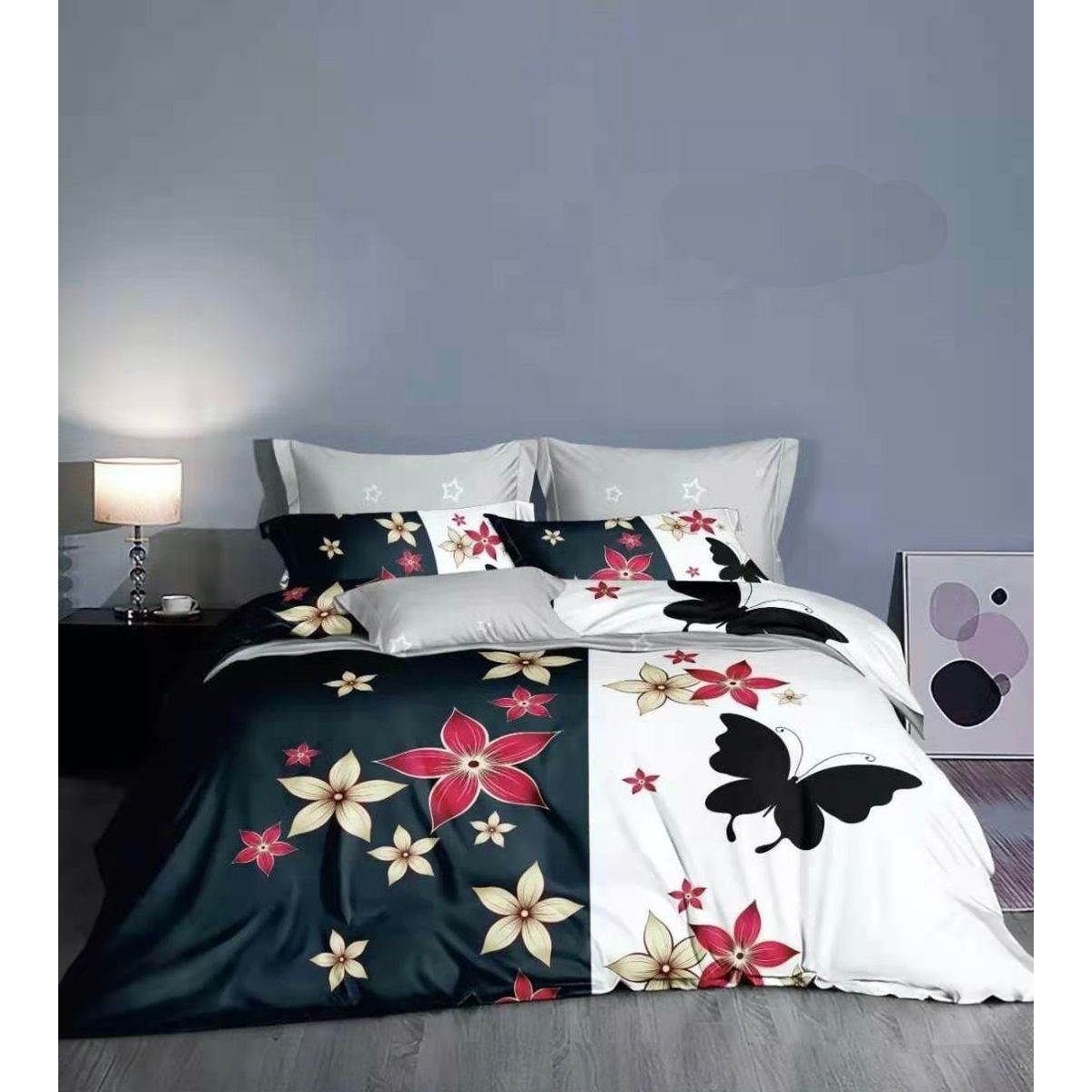 GENERICO - CUBRECAMA QUILT DE VERANO 2 PLAZAS CON DISEÑO DUOCOLOR FLORES TF