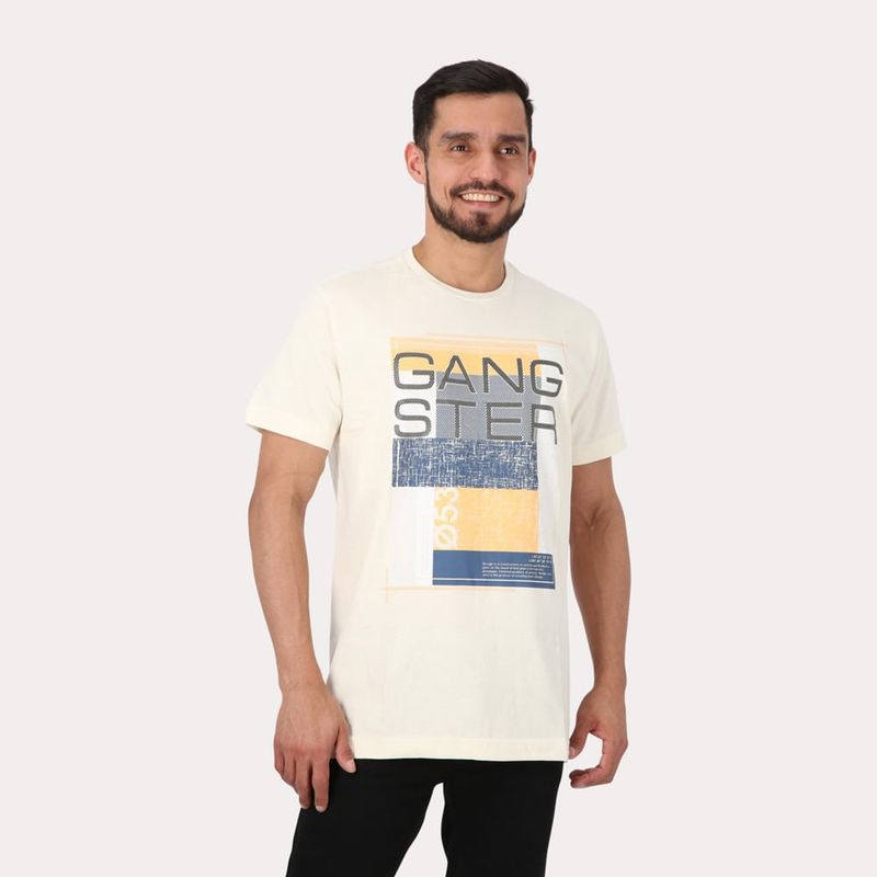 GANGSTER - Polera Mc Básica Art Blanco Gangster