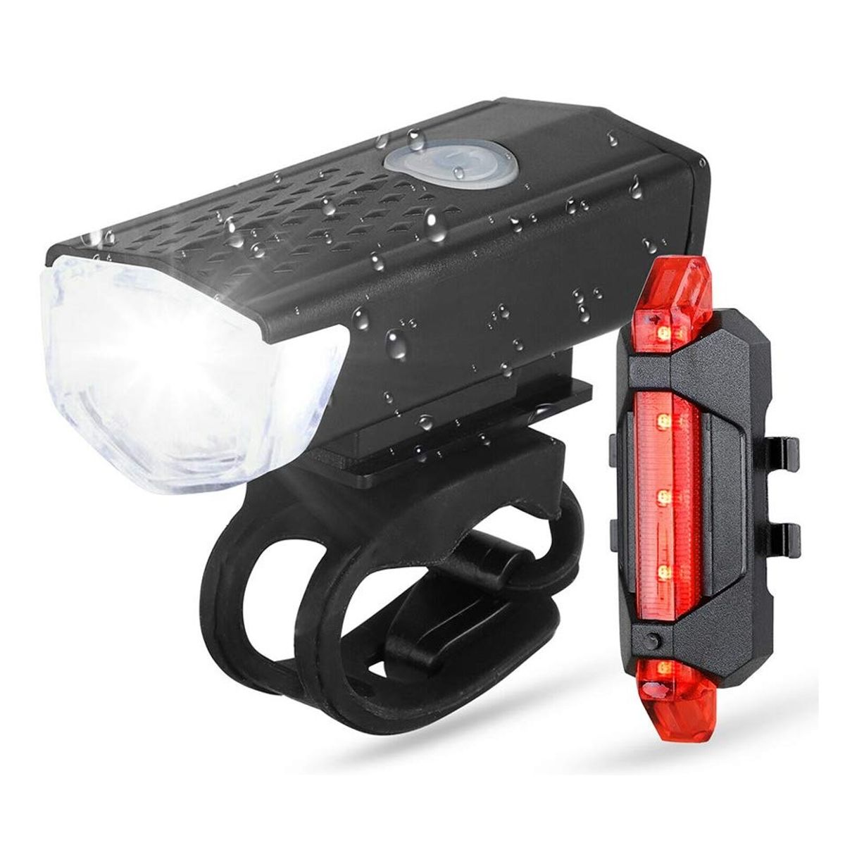 OEM - Set Luces de Bicicleta Led Recargable Frontal y Trasera 7188