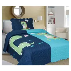 COMPRAPO - Cubrecama Quilt Infantil Liviano 1.5 Pza. Mod. Dinosaurio Happy
