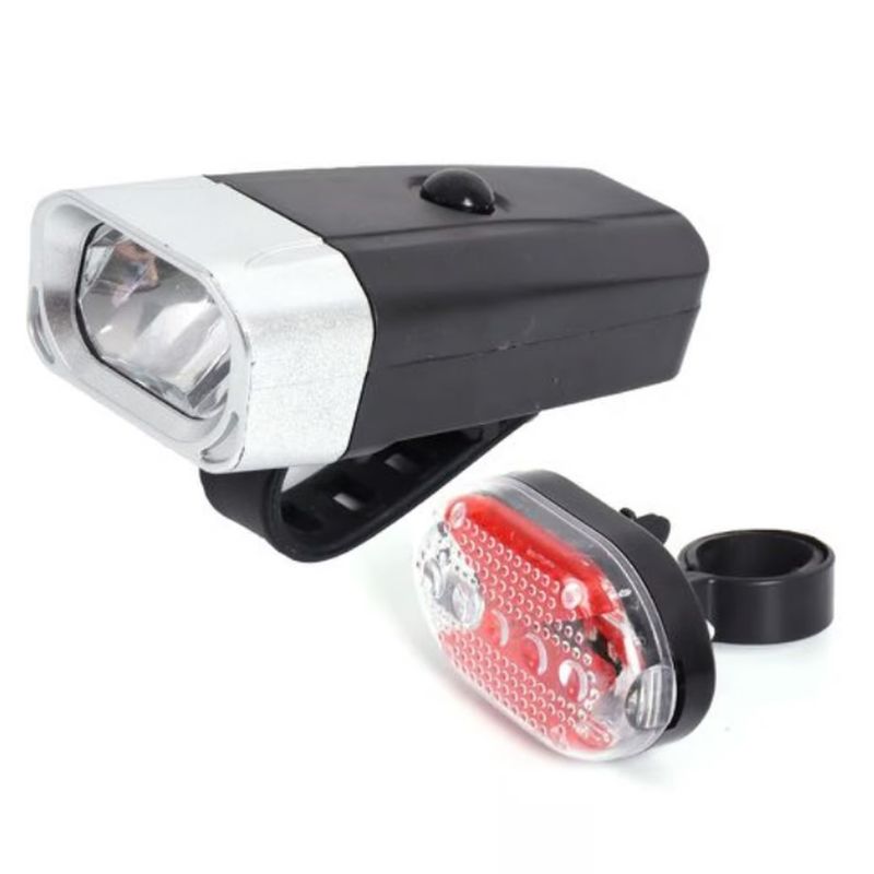 OEM - Set Luces de Bicicleta Led a Pilas Frontal y Trasera QX-T0608