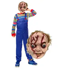 TODODISFRACESCHILE - Disfraz Chucky con Mascara Latex Talla 5 a 6 años