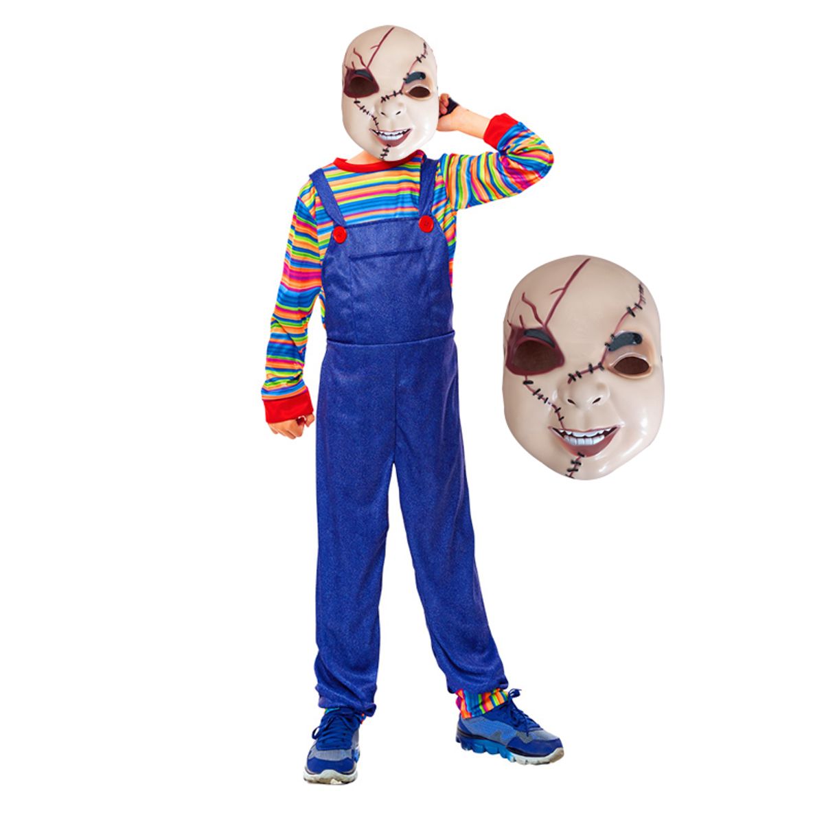 TODODISFRACESCHILE - Disfraz Chucky con Mascara Talla 7 a 9 años