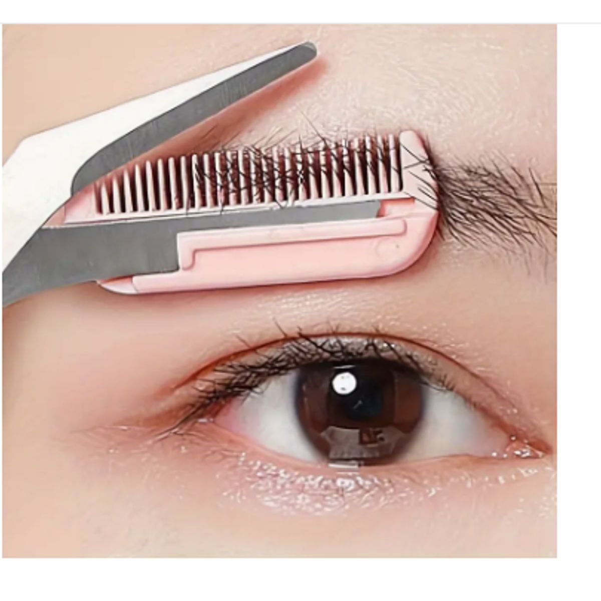 FLAMENCO - Tijeras para Recortar Cejas con Peine Incorporado