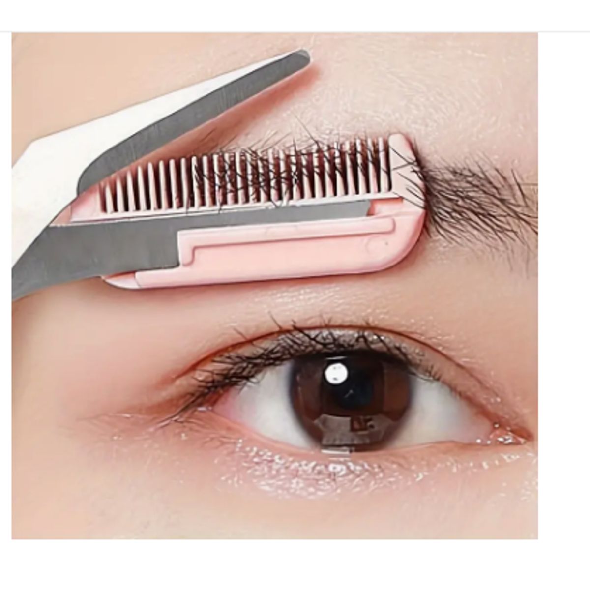 FLAMENCO - Tijeras para Recortar Cejas con Peine Incorporado