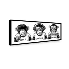 RETELA - Canvas Monkey - Multicolor - Enmarcado - 90x45 cm