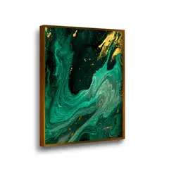 RETELA - Canvas Marmol Verde II - Multicolor - Enmarcado