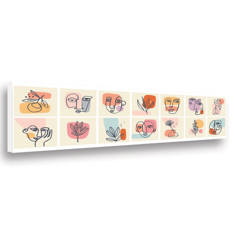 RETELA - Canvas Faces - Multicolor - 90x45 cm