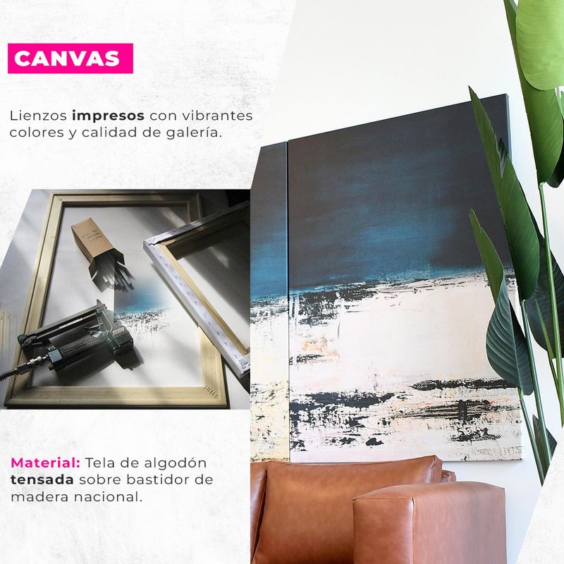 RETELA - Canvas Frenesí Lineal X - Multicolor - 70x50 cm