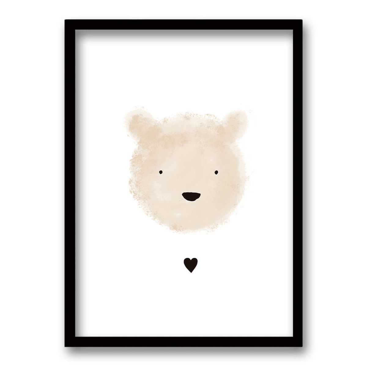 RETELA - Cuadro Osito - Negro - 50x35 cm