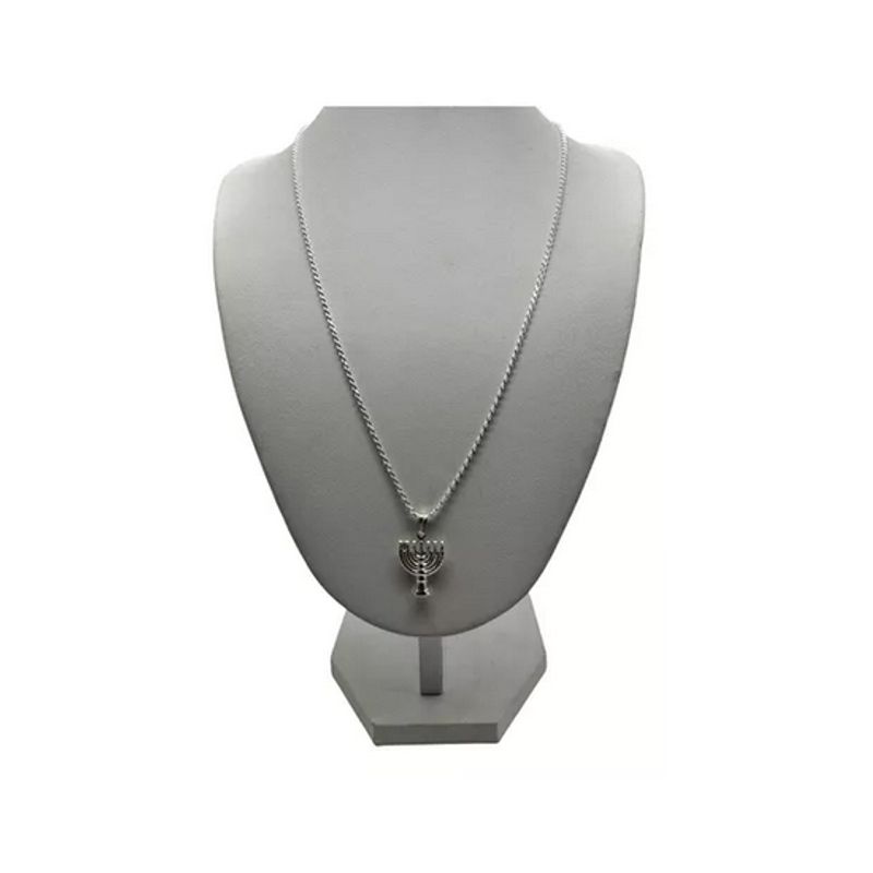 GENERICO - Colgante Menorá Con Cadena Hombre Unisex Plata Italiana 925