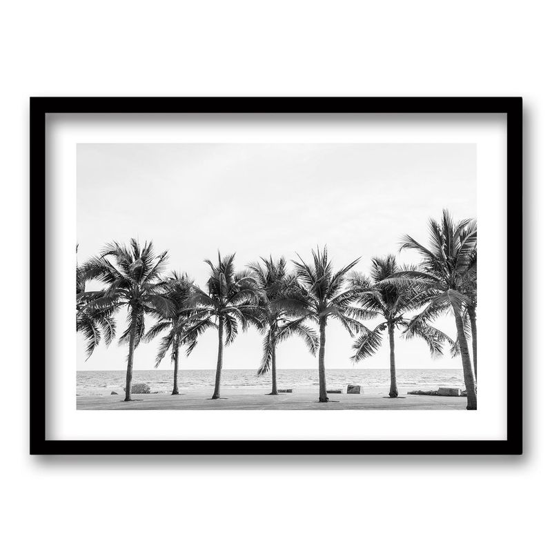 RETELA - Cuadro Palmas - Negro - 70x50 cm