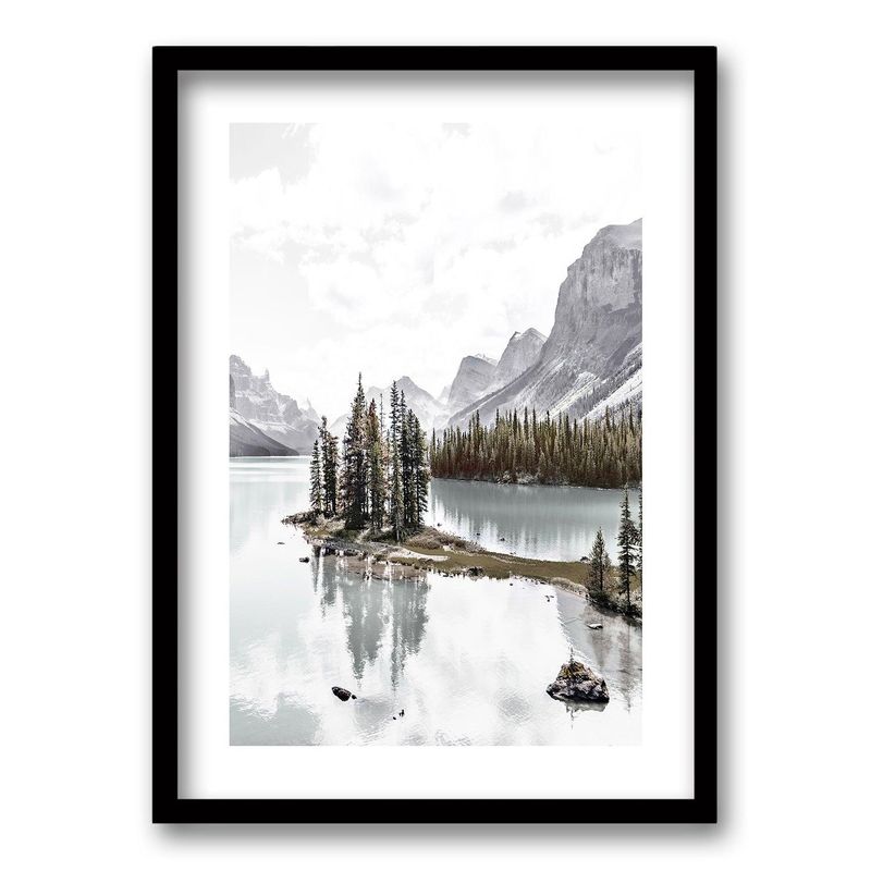 RETELA - Cuadro Refugio Natural 2 - Negro - 70x50 cm