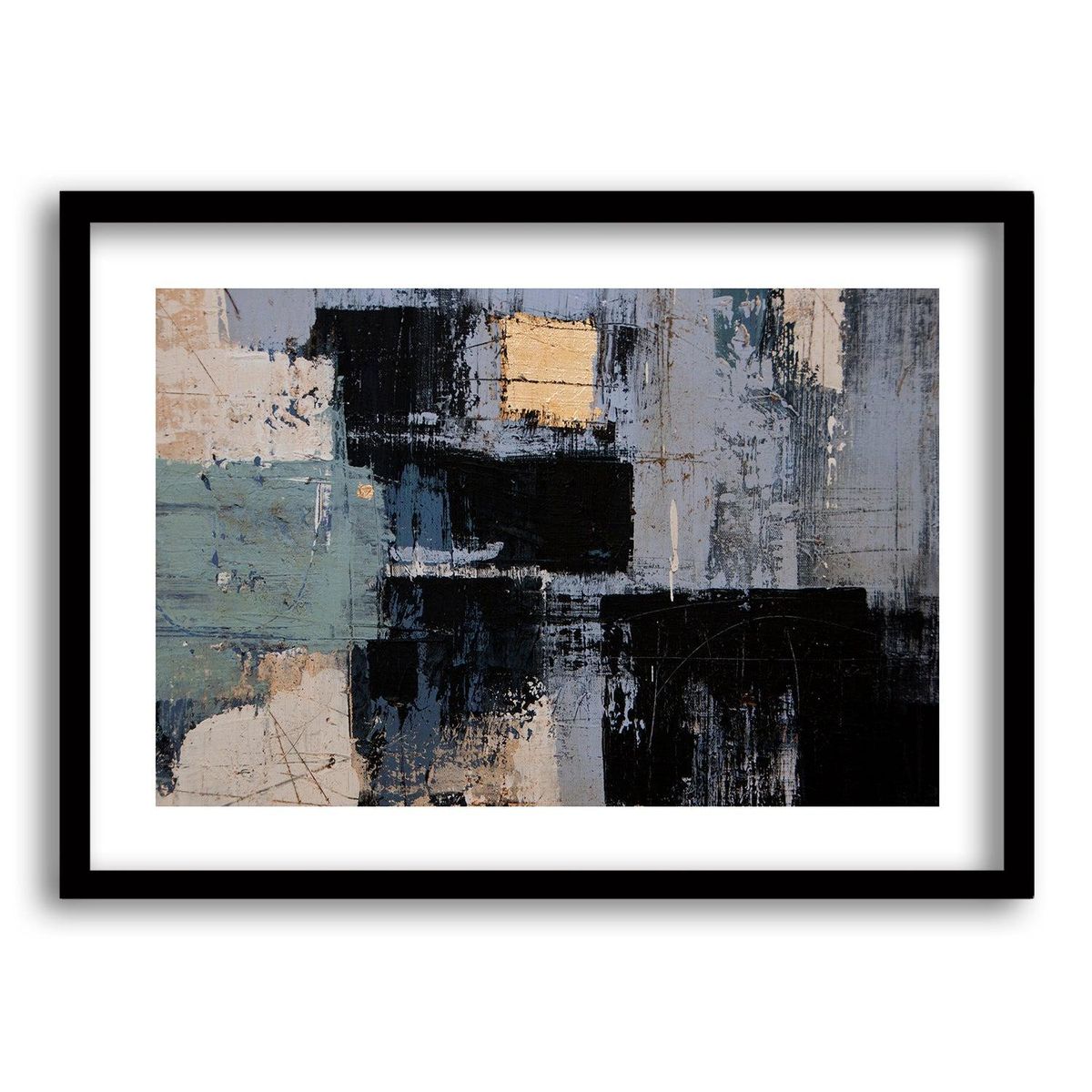 RETELA - Cuadro Fragmentos de Color - Negro - 70x50 cm