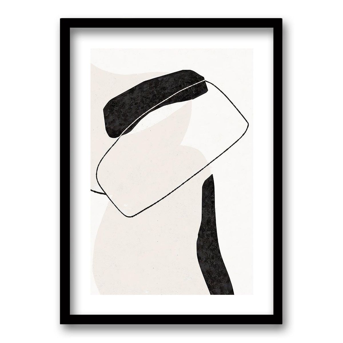 RETELA - Cuadro Fragmentos y Líneas - Negro