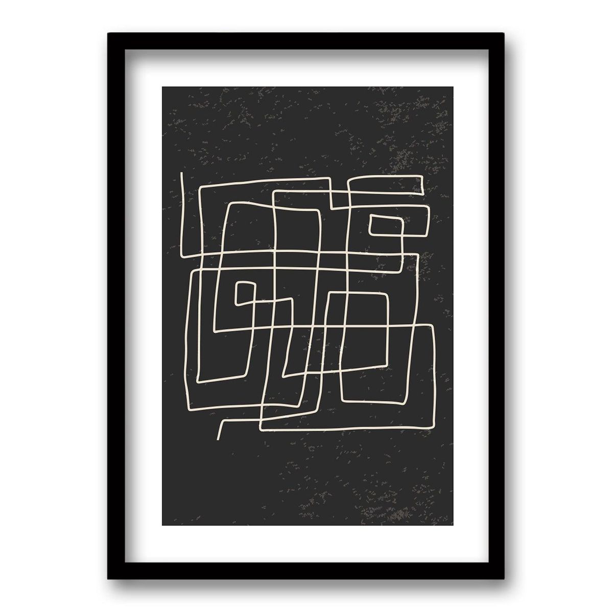 RETELA - Cuadro Laberinto Fragmentado - Negro