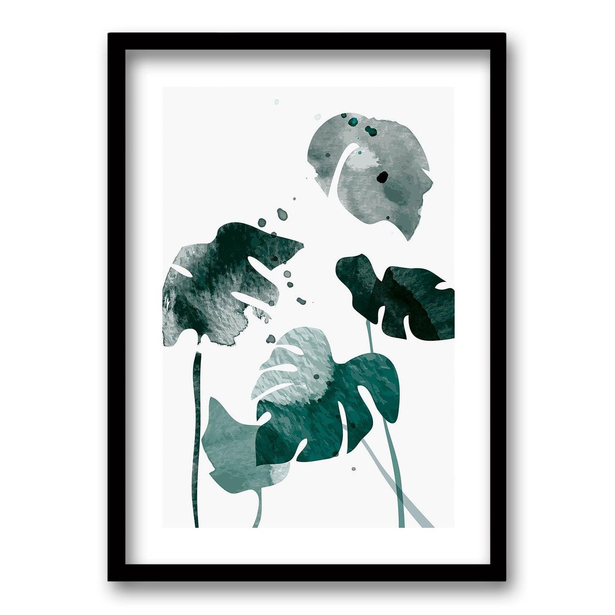 RETELA - Cuadro Armonía Botánica Enmarcada III - Negro - 70x50 cm