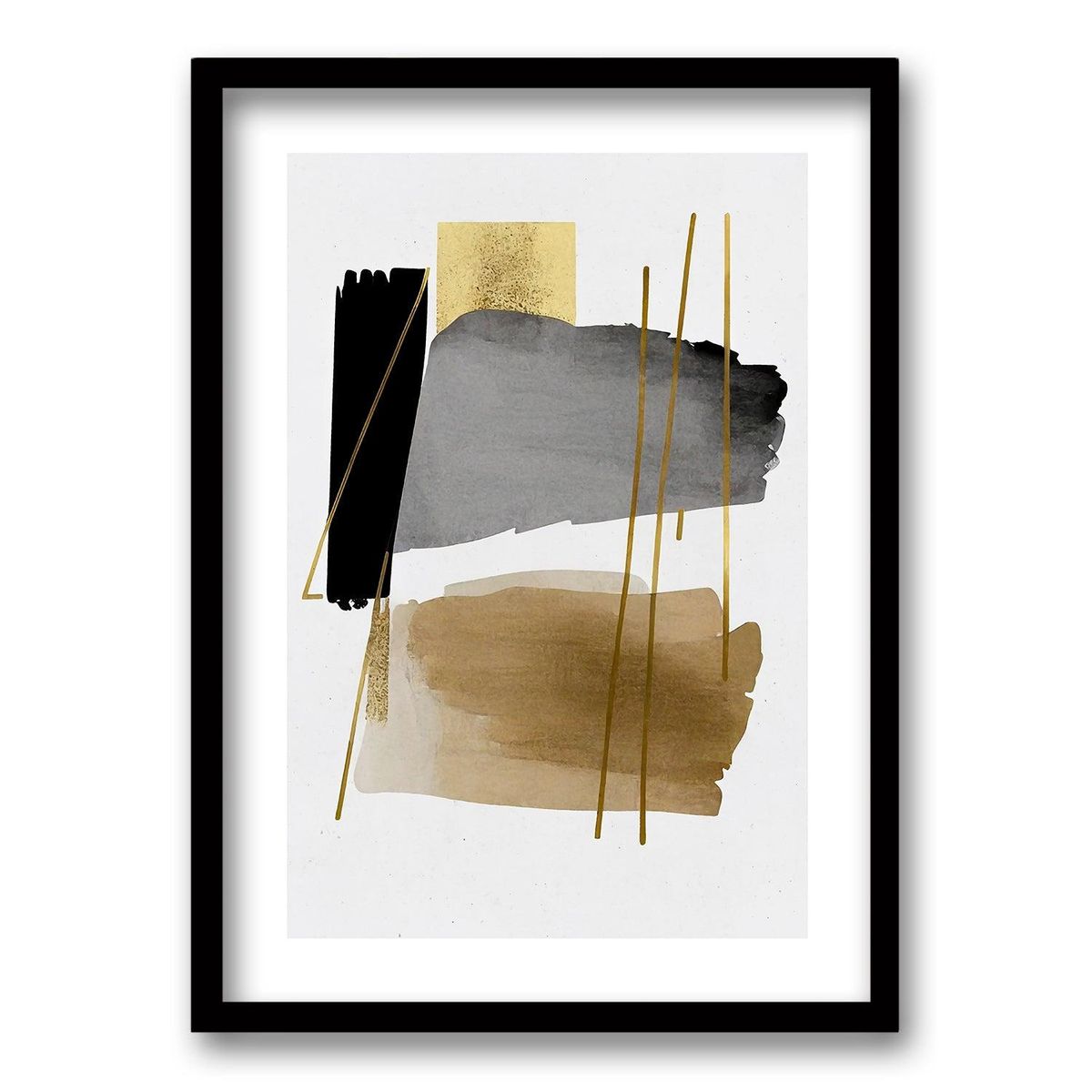 RETELA - Cuadro Dimensión Dorada II - Negro - 40x30 cm