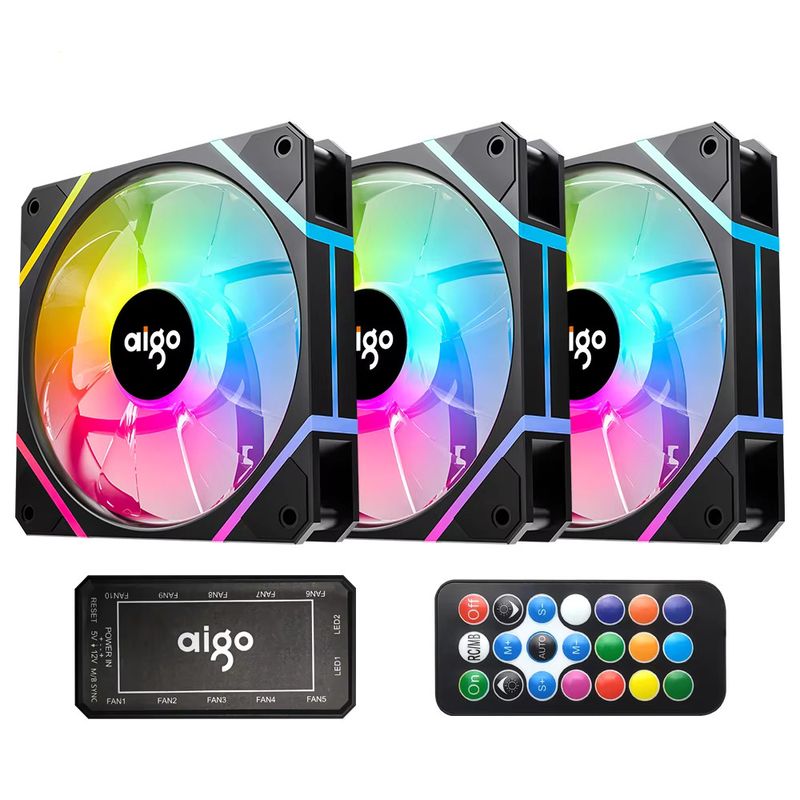 AIGO - Kit Ventilador 3 en 1 Aigo AM12 ARGB