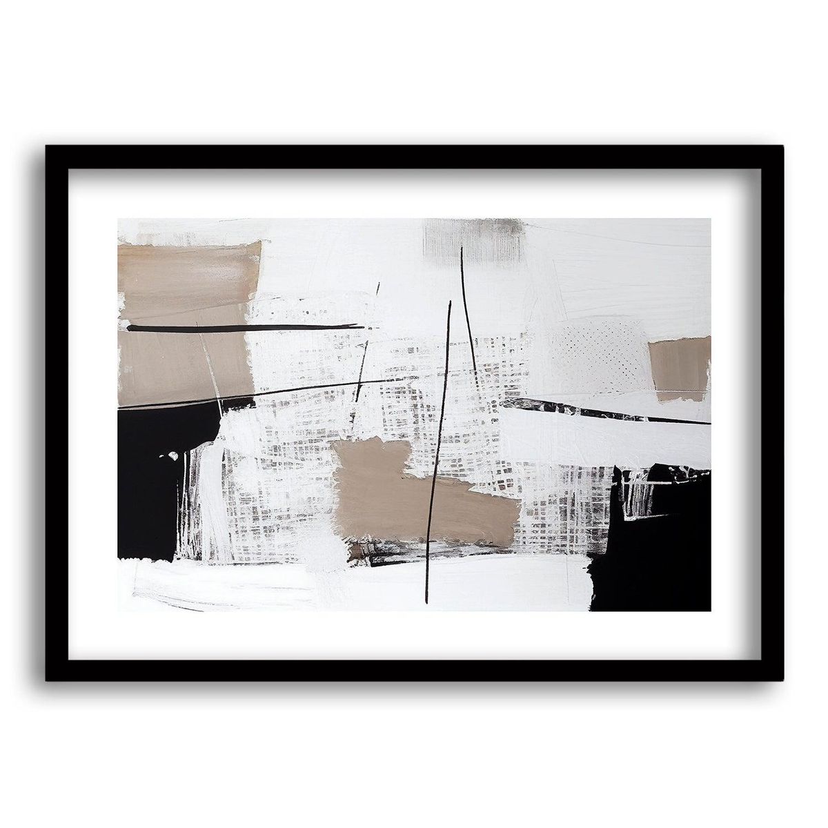 RETELA - Cuadro Café y Tinta - Negro - 70x50 cm