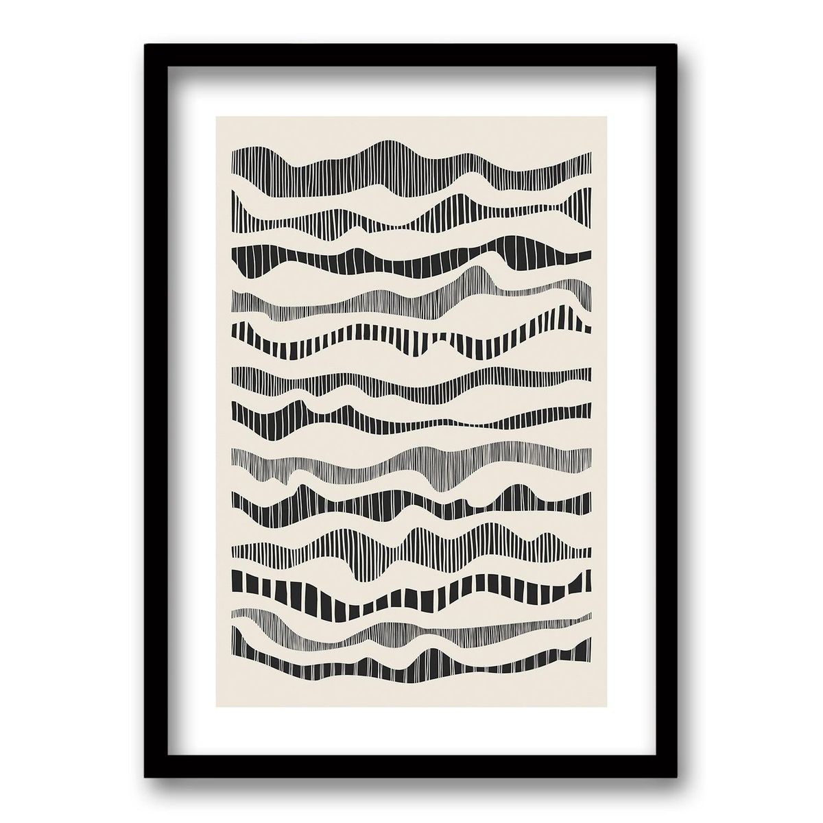 RETELA - Cuadro Frenesí Lineal - Negro