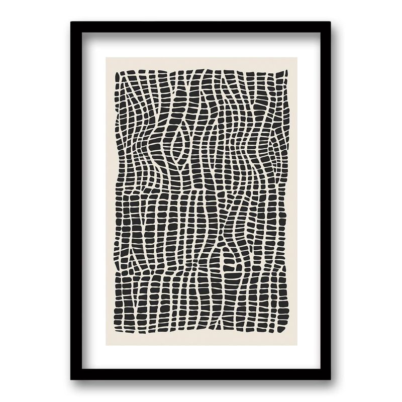 RETELA - Cuadro Frenesí Lineal XII - Negro