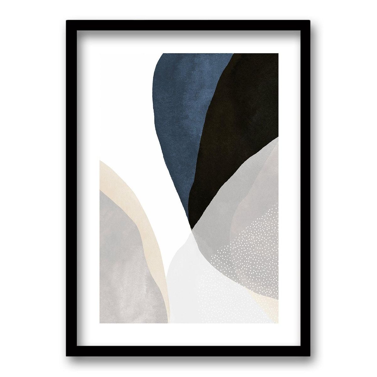 RETELA - Cuadro Entre Azules y Grises II - Negro - 40x30 cm