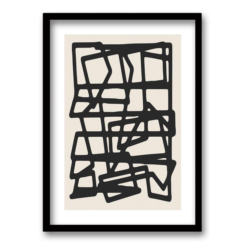 RETELA - Cuadro Frenesí Lineal III - Negro