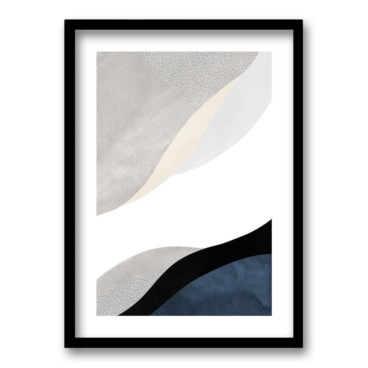 RETELA - Cuadro Entre Azules y Grises - Negro - 70x50 cm