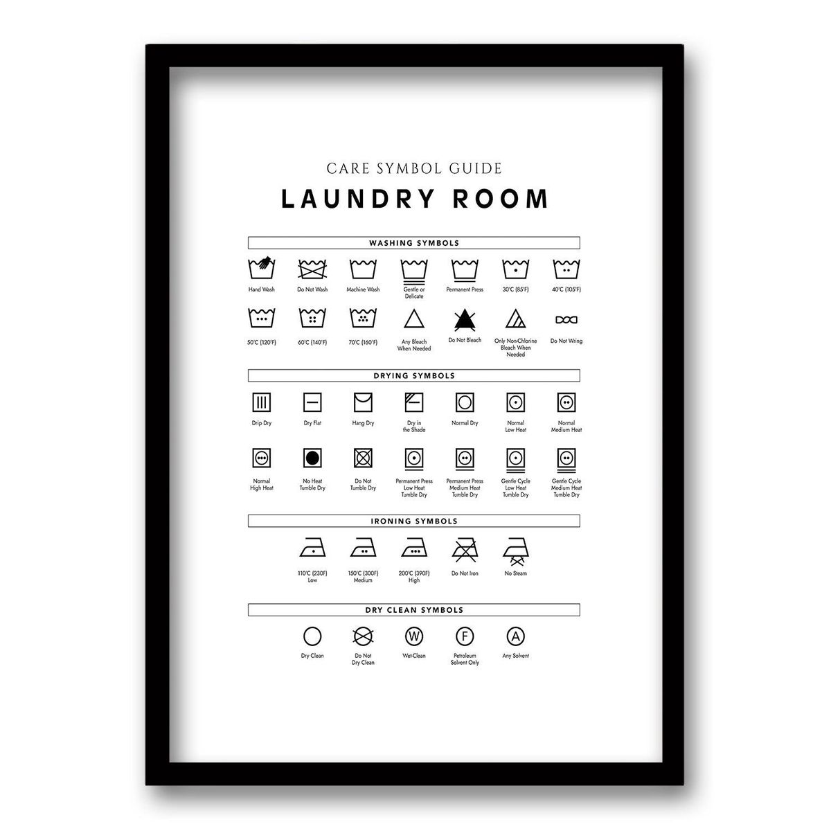 RETELA - Cuadro Lavado Una Guía Visual - Negro - 40x30 cm