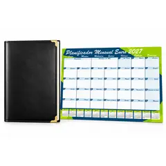 GENERICO - Agenda Buho Profesor 2027 Cuero + Calendario Escritorio 2027