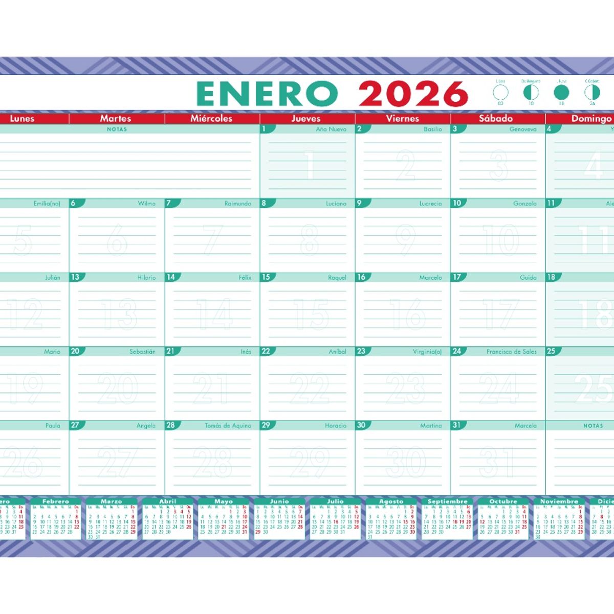 Planner Calendario Agenda Mensual De Escritorio Trabajo 10u, marca GENERICO - Foto Principal