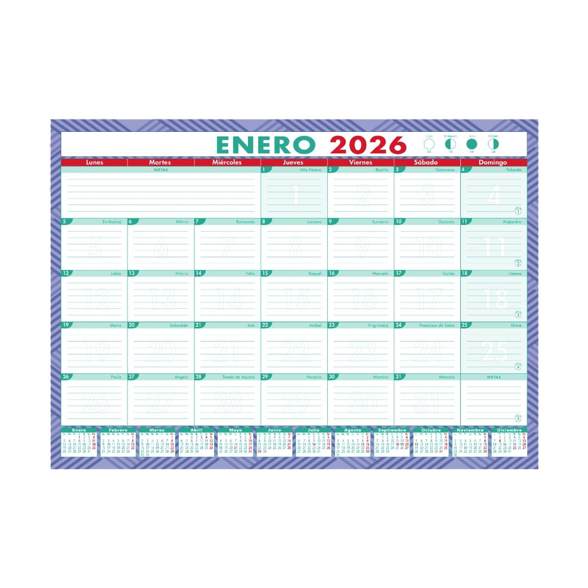 Planner Calendario Agenda Mensual De Escritorio Trabajo 10u, marca GENERICO - Foto Principal