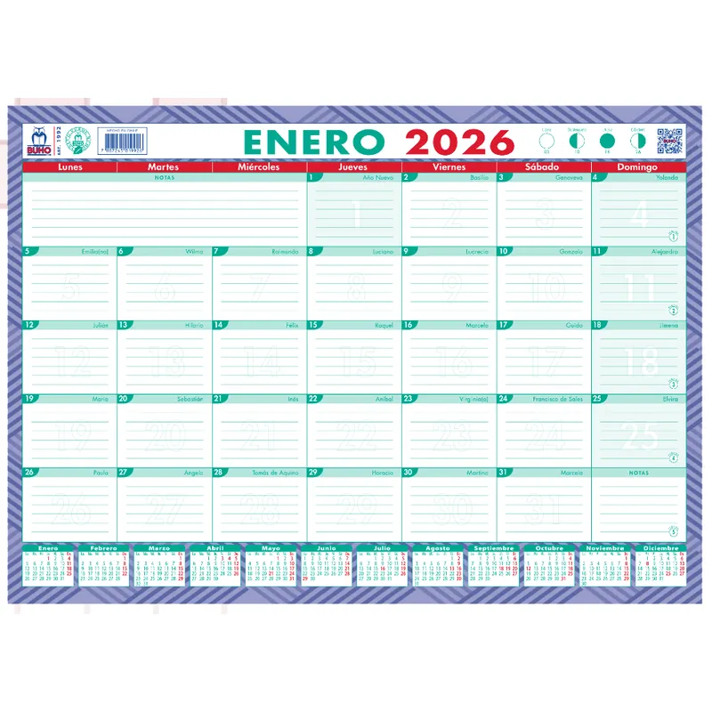 GENERICO - Planner Calendario Agenda Mensual De Escritorio Trabajo