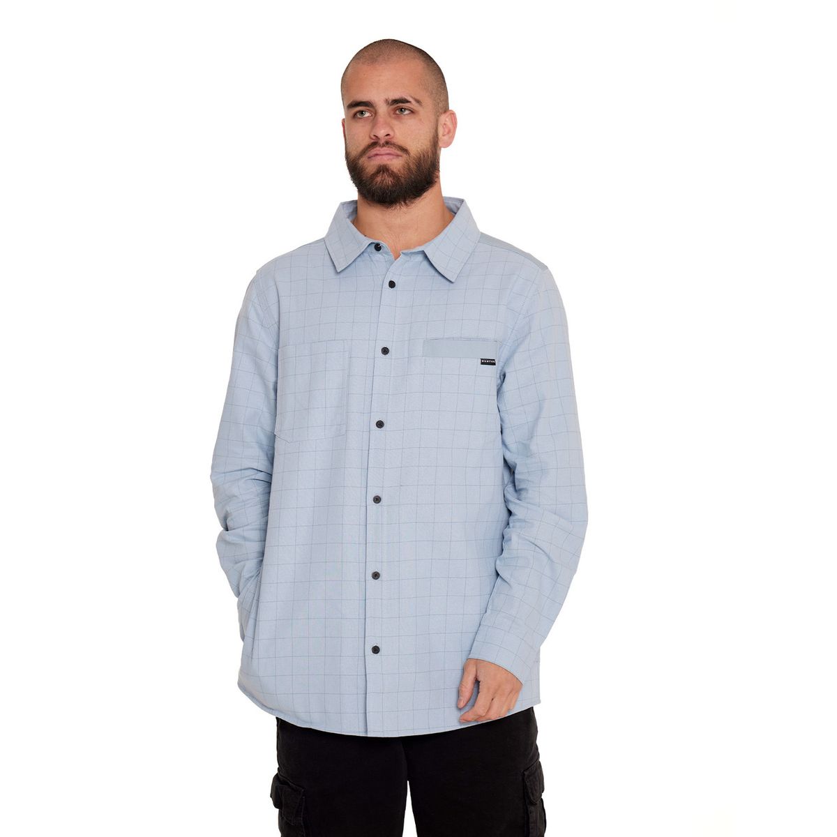 BURTON - Camisa Manga Larga Hombre Celeste BURTON