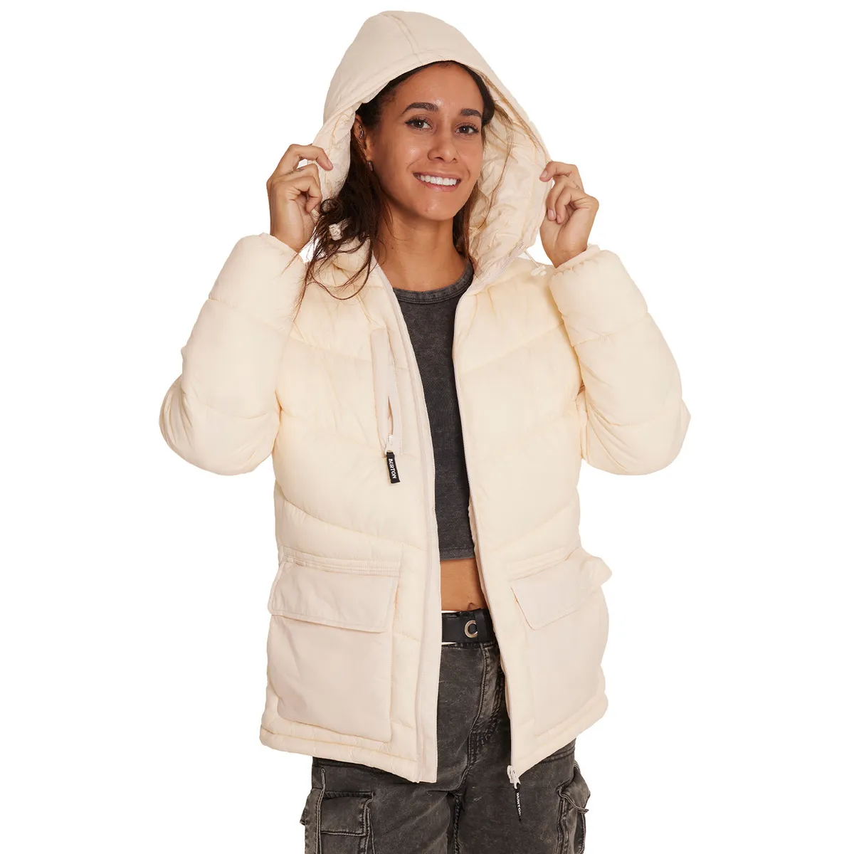 BURTON - Parka Impermeable Mujer Crema BURTON