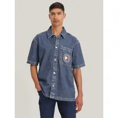 TOMMY HILFIGER - Sobrecamisa Prep Explorer Luxe Con Logo Azul Tommy Jeans