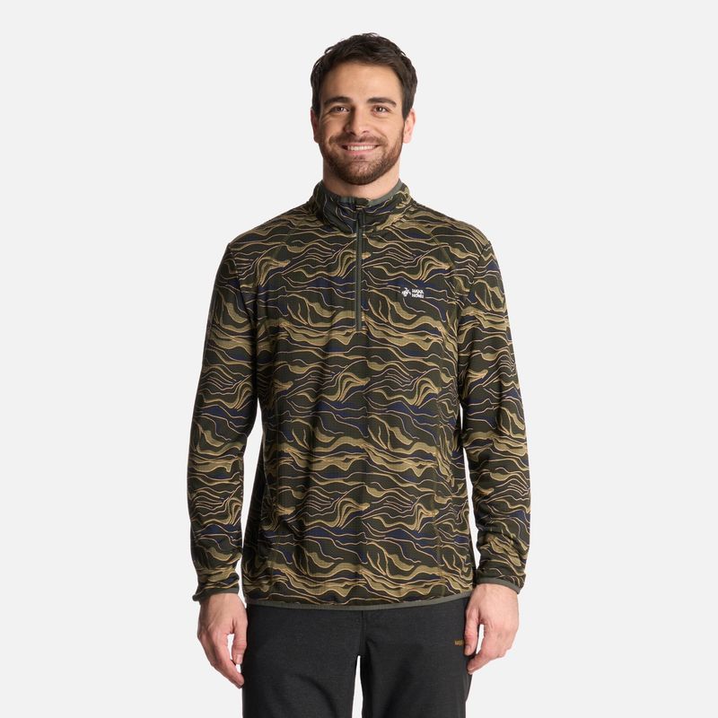 HAKA HONU - Polerón Hombre Taina Print Verde Militar Haka Honu