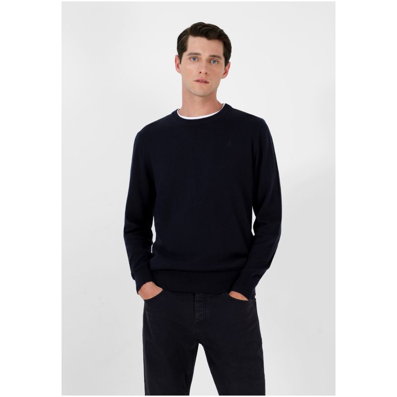 SCALPERS - Sweater Cuello Redondo Calavera Navy Melange.