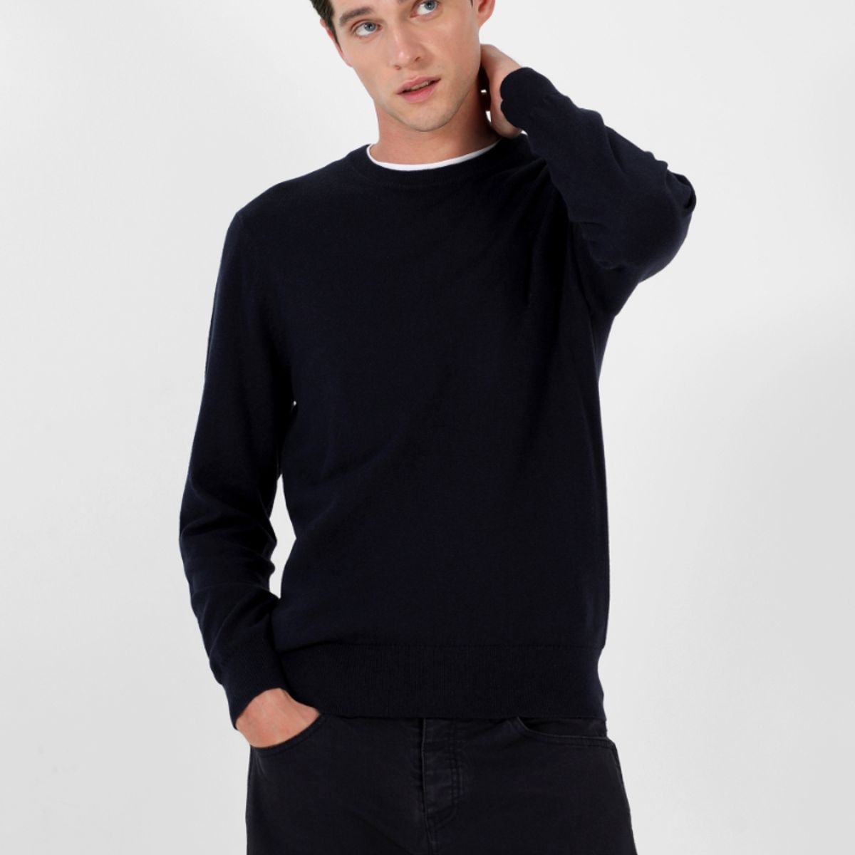 SCALPERS - Sweater Cuello Redondo Calavera Navy Melange